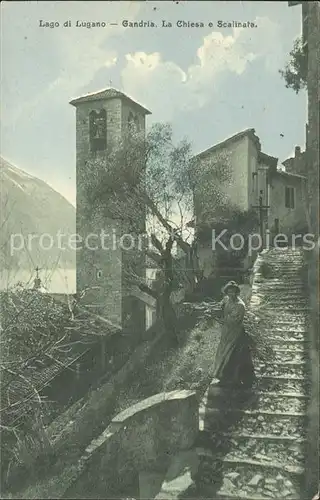 Gandria Lago di Lugano Chiesa e Scalinata Kat. Gandria