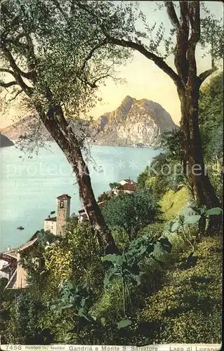 Gandria Lago di Lugano e Monte San Salvatore Luganersee Kat. Gandria