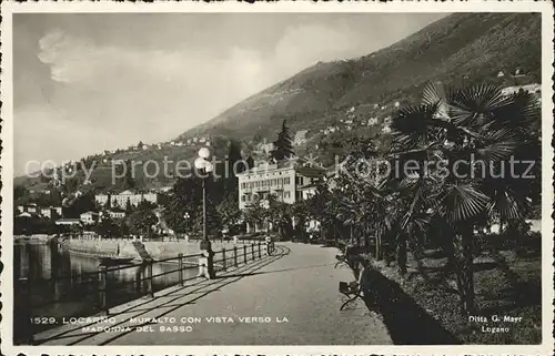 Muralto TI con vista verso la Madonna del Sasso Uferpromenade Lago Maggiore Kat. Muralto Locarno