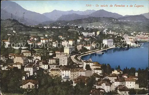 Paradiso Lago di Lugano Panorama Luganersee Alpen Kat. Paradiso