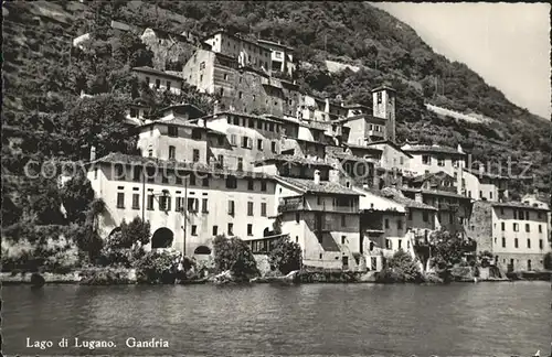 Gandria Lago di Lugano Ansicht vom Luganersee aus Kat. Gandria