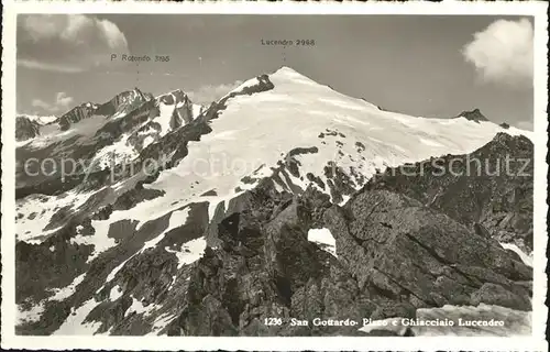 San Gottardo Pizzo e Ghiacciaio Lucendro Gletscher Gebirgspanorama Kat. San Gottardo