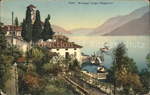 Brissago TI Panorama Lago Maggiore Dampfer Alpen Kat. Brissago