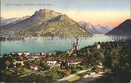 Paradiso Lago di Lugano Panorama Monte Bre Luganersee Kat. Paradiso