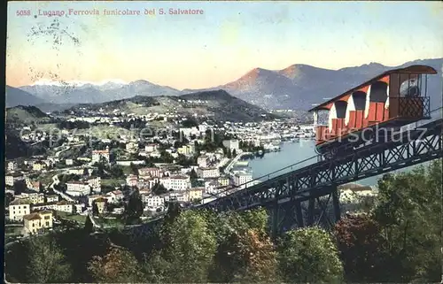 Lugano TI Ferrovia funicolare del Monte San Salvatore Bergbahn Alpen Kat. Lugano