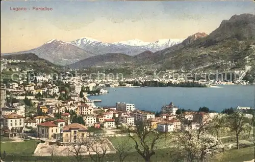 Paradiso Lago di Lugano Gesamtansicht mit Alpenpanorama Luganersee Kat. Paradiso