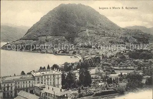 Lugano TI e Monte San Salvatore Lago di Lugano Luganersee Kat. Lugano
