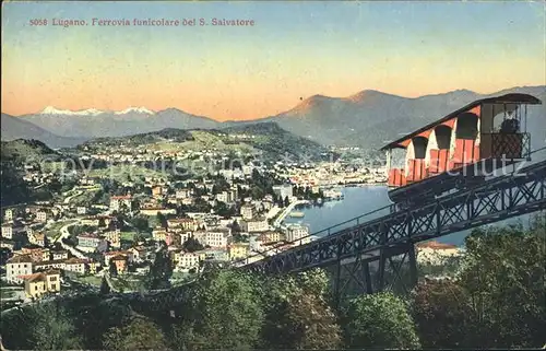 Lugano TI Ferrovia funicolare del Monte San Salvatore Bergbahn Kat. Lugano