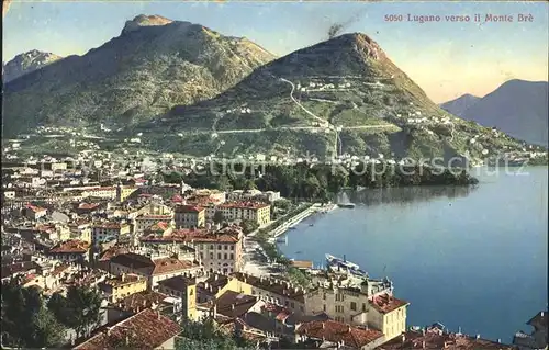 Lugano TI Veduta verso il Monte Bre Lago di Lugano Luganersee Kat. Lugano