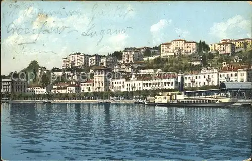 Lugano TI Quai Lago di Lugano Dampfer Luganersee Kat. Lugano