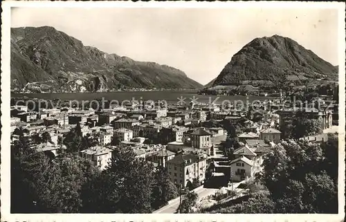 Lugano TI Panorama e Monte San Salvatore Luganersee Kat. Lugano
