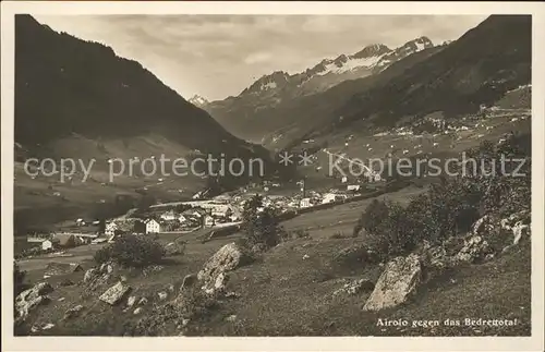 Airolo Panorama gegen das Bedrettotal Alpen Kat. Airolo