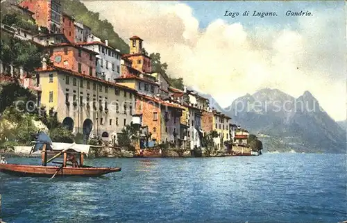 Gandria Lago di Lugano Ansicht vom Luganersee aus Kat. Gandria