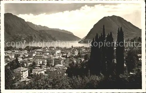 Lugano TI Panorama Monte San Salvatore Luganersee Kat. Lugano