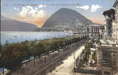 Lugano TI Quai Lago  Monte San Salvatore Luganersee Kat. Lugano