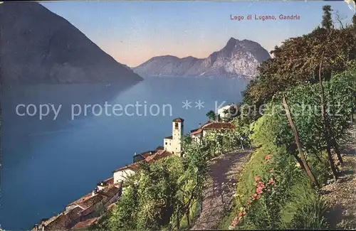 Gandria Lago di Lugano Panorama Luganersee Kat. Gandria