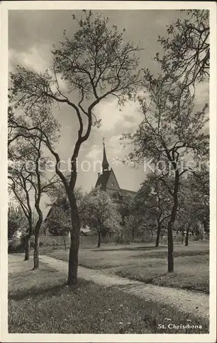 St Chrischona Blick zur Kirche Kat. St. Chrischona