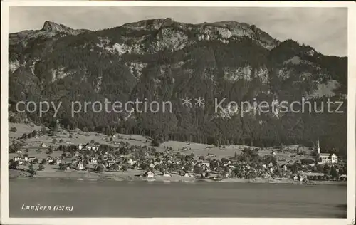 Lungern Gesamtansicht vom See aus Kat. Lungern