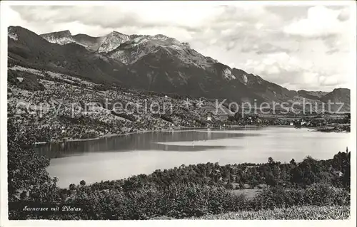 Sarnen Panorama Saarnersee mit Pilatus Kat. Sarnen