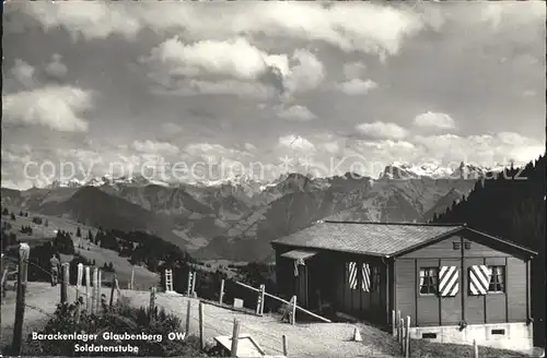 Glaubenberg Soldatenstube gegen Obwaldnerberge Alpenpanorama Kat. Glaubenberg