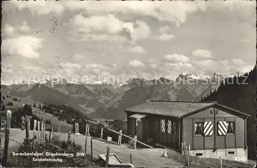 Glaubenberg Barackenlager Soldatenstube Alpenpanorama Kat. Glaubenberg