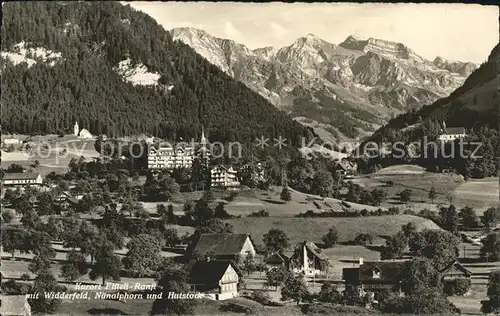 Flueeli Ranft Teilansicht Kurort mit Widderfeld Nuenalphorn Hutstock Alpen Kat. Flueeli Ranft