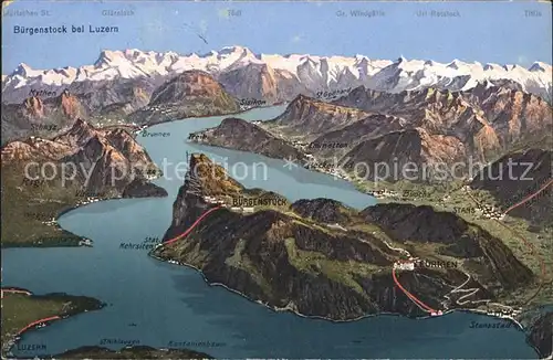 Buergenstock aus der Vogelschau Alpenpanorama / Buergenstock /Bz. Nidwalden