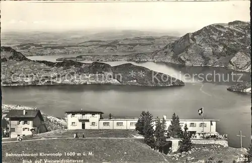 Beckenried Bahnrestaurant Klewenalp Vierwaldstaettersee Fernsicht Kat. Beckenried