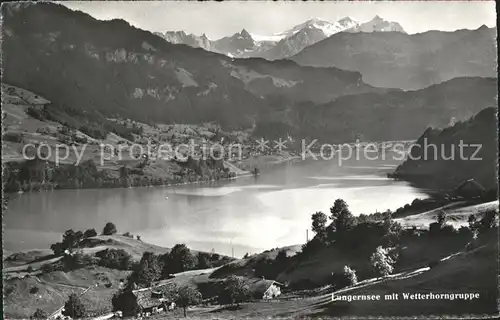 Lungern Lungernsee mit Wetterhorngruppe Alpenpanorama Kat. Lungern
