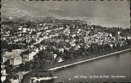 Vevey VD Fliegeraufnahme Kat. Vevey