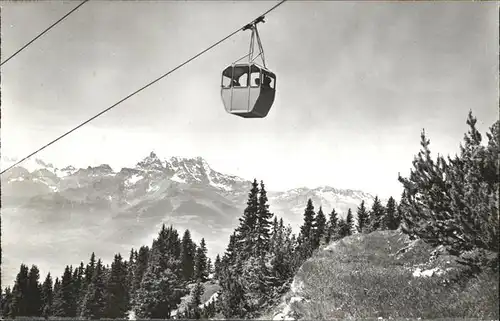 Leysin Seilbahn Dents du Midi et Mont Blanc Kat. Leysin