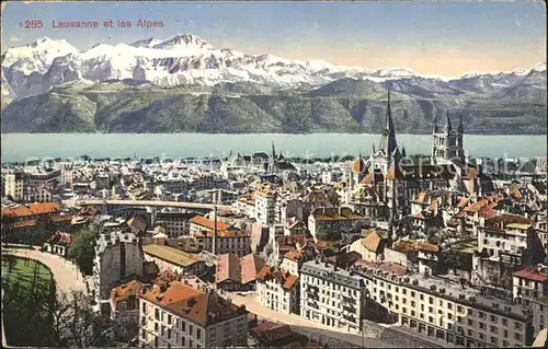 Lausanne VD avec Lac Leman et les Alpes Kat. Lausanne