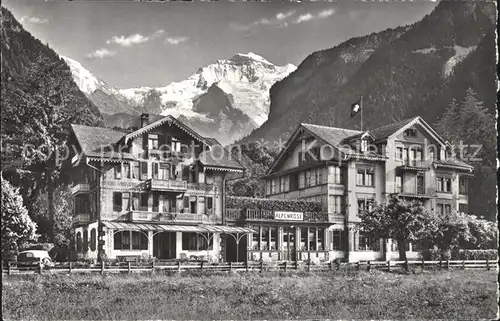 Wilderswil Hotel Alpenrose mit Moench und Jungfrau Kat. Wilderswil