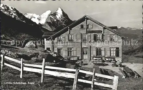 Grosse Scheidegg Berghaus mit Eiger Kat. Scheidegg Grosse