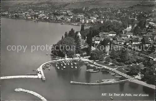 La Tour de Peilz Fliegeraufnahme Hafen Kat. La Tour de Peilz