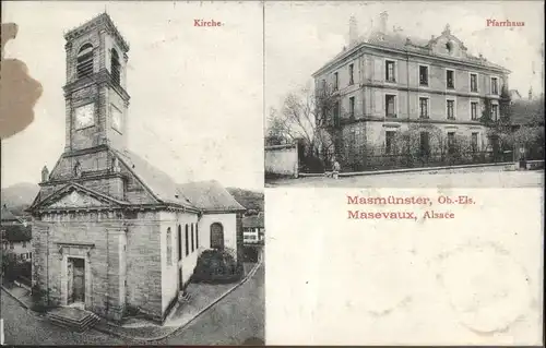 Masevaux Haut Rhin Alsace Masevaux Masmuenster Elsass Alsace Kirche Pfarrhaus * / Masevaux /Arrond. de Thann