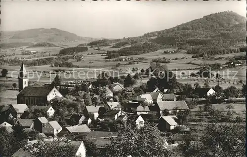 Weyhers Ortsansicht mit Kirche Rhoen Kat. Ebersburg