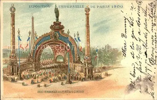 Paris Exposition Universelle de 1900 Entree Monumentale de la Place de la Concorde Kat. Paris