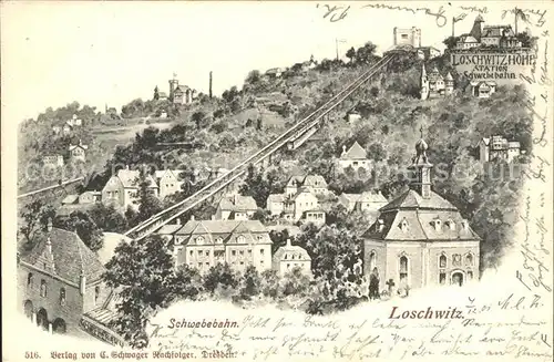 Loschwitz Schwebebahn Loschwitzhoehe Kat. Dresden