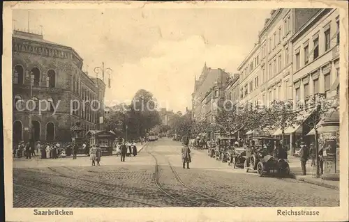 Saarbruecken Reichsstrasse mit Bahnhof im Hintergrund Kat. Saarbruecken