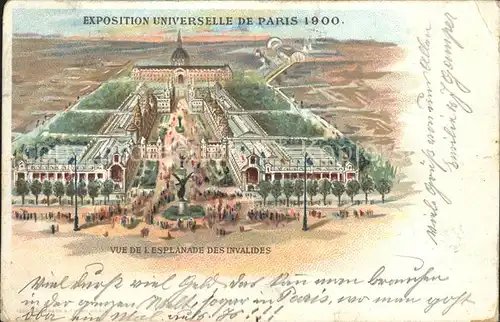 Paris Exposition Universelle de 1900 Esplanade des Invalides Weltausstellung Kat. Paris