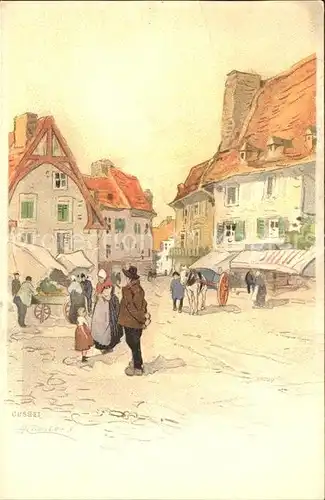 Cusset Allier Peinture Henri Cassiers Kuenstlerkarte Kat. Cusset