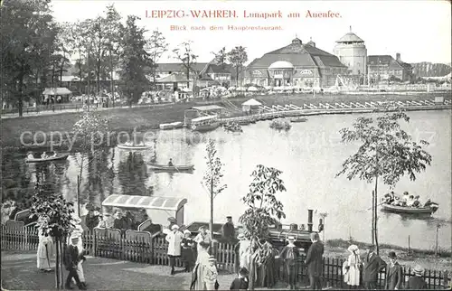 Wahren Leipzig Lunapark am Auensee Hauptrestaurant Offizielle Postkarte No 24 Kat. Leipzig