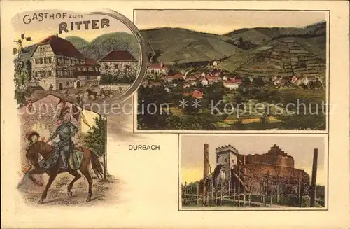 Durbach Gasthof zum Ritter Burg Kat. Durbach Schwarzwald