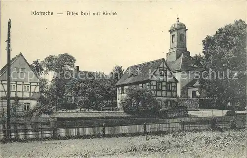 Klotzsche Altes Dorf mit Kirche Kat. Dresden