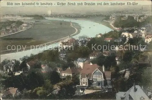 Loschwitz Panorama Blick vom Luisenhof Weisser Hirsch Elbe Kat. Dresden