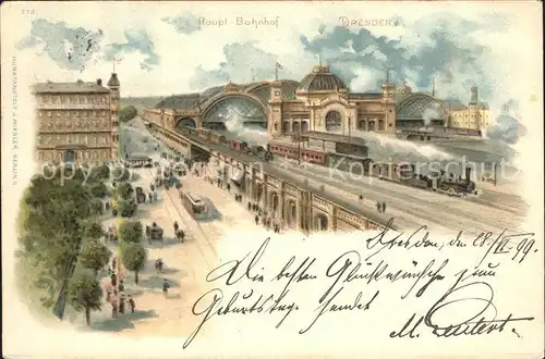 Dresden Hauptbahnhof Eisenbahn Dampflokomotive Kat. Dresden Elbe