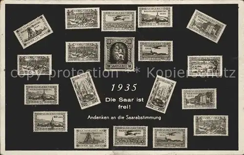 Saarbruecken Andenken an die Saarabstimmung 1935 Sonderbriefmarken Volksabstimmung Kat. Saarbruecken
