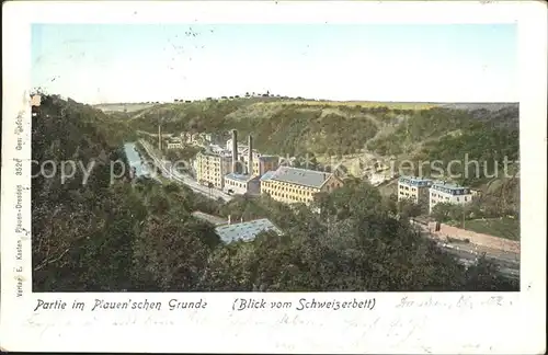 Dresden Partie im Plauenschen Grunde Blick vom Schweizerbett Kat. Dresden Elbe