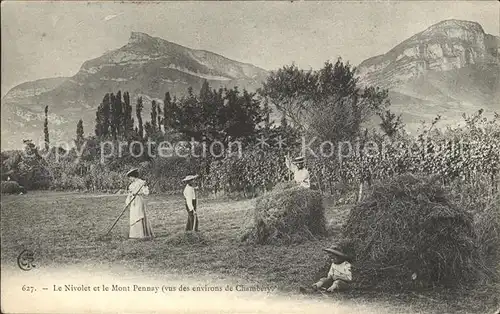 Chambery Savoie Le Nivolet et le Mont Pennay Paysants Kat. Chambery